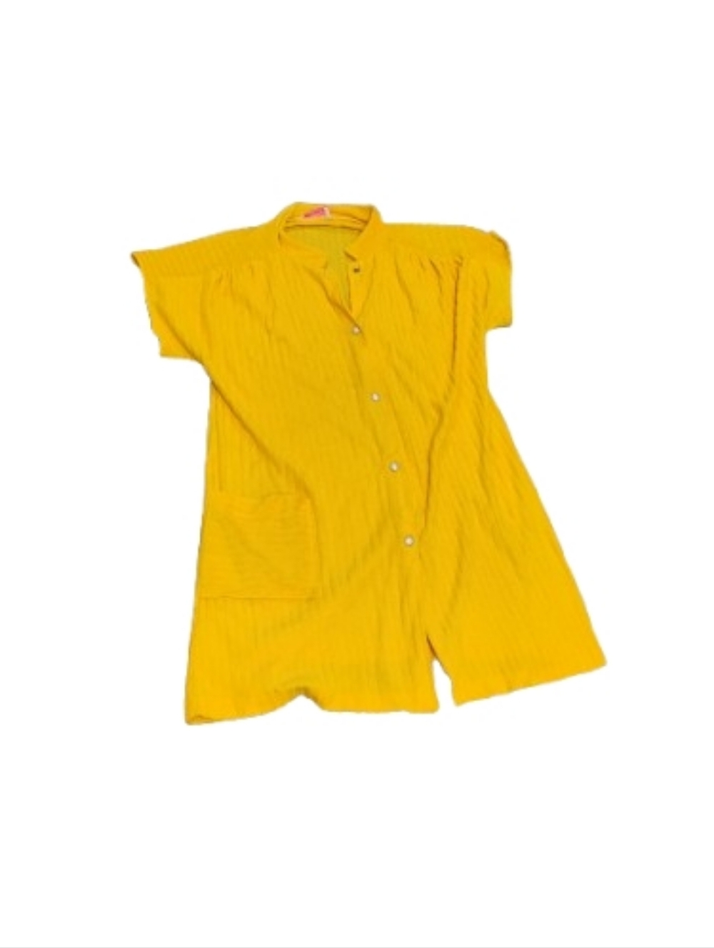 Vintage 1980s Heather Collection Mustard Yellow Terrycloth Snap on Coverup